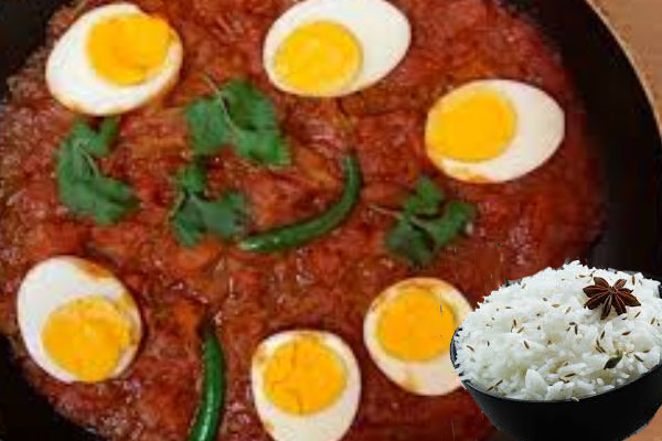 Tomato Ki Chatni With Rice And 2 Egg